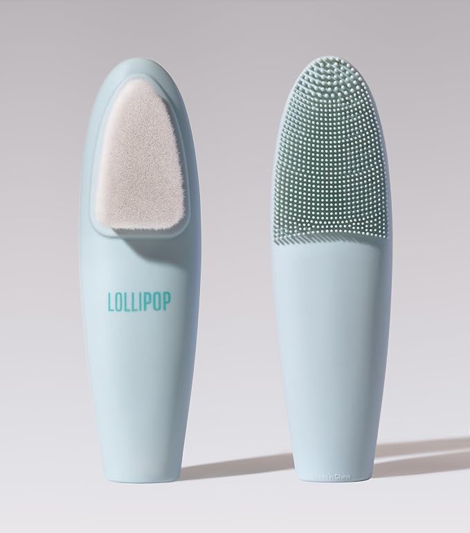 LOLLIPOP Dual-Sided Facial Cleansing Brush | Handle Size Silicone Face by Lollipop