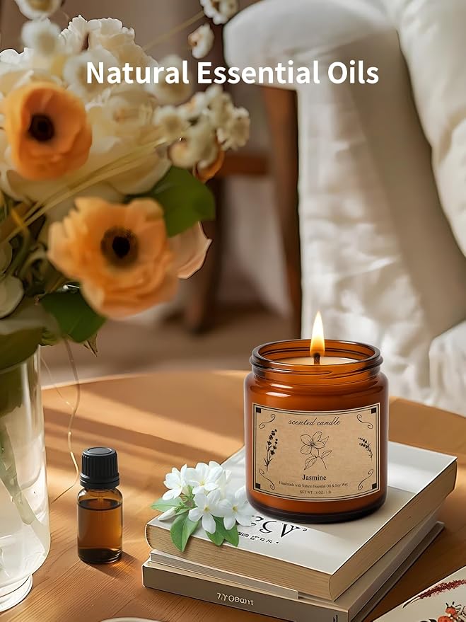 Scented Candles for Home, 16oz Large Jar Scented Candle – Jasmine Soy Wax Candle - Image 2