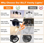 DLLT 3-Light Bathroom Light Fixtures: Set of 2 Black Modern Vanity Lights - Image 3
