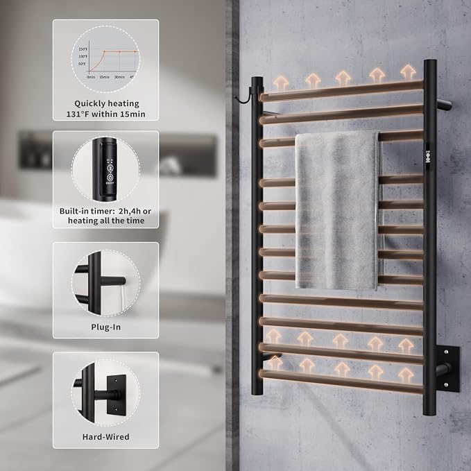 Wall Mounted Towel Warmer 12 Bars - Image 4