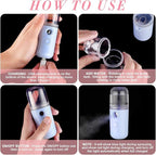 Honoson 2 Pack Nano Facial Mister Spray Bottle Handheld Humidifier Portable - Image 3