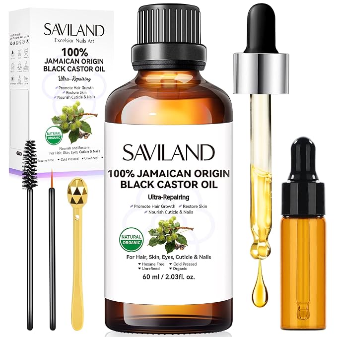 SAVILAND Jamaican Black Castor Oil Organic Cold Pressed Unrefined: 100% Pure by SAVILAND
