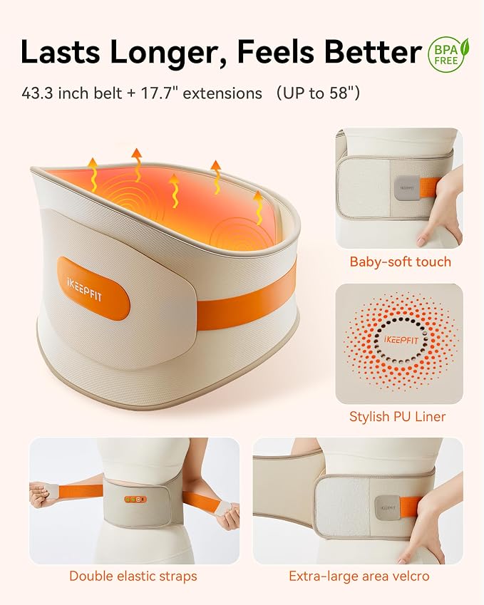 IKEEPFIT Portable Heating Pad for Back, Cordless Wearable Heat Belt - Image 9