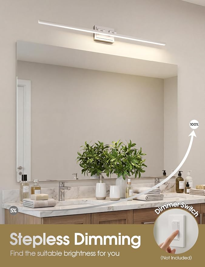 VOLISUN Modern Bathroom Vanity Light 39.4 inch, 24W Dimmable 5CCT Led Bathroom - Image 3