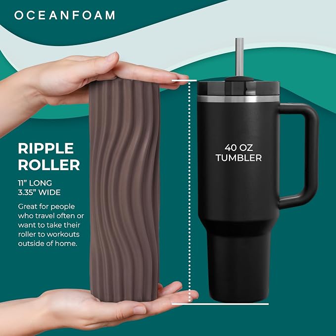 Oceanfoam Ripple Travel Foam Roller Firm Mini Foam Roller - Image 2