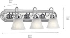 Kichler 24" 3-Light Vanity Bath Light in Chrome, Modern Bathroom Light - Image 9