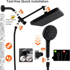 Black Large High Pressure Filtered Shower Head - Image 8