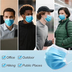 LEMENT 125 Pcs Blue Disposable Face Masks, 3 Ply Face Mask Elastic Earloops - Image 6