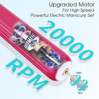 Professional Manicure Pedicure Kit -360° Light, Rechargeable Electric Nail Drill - Image 4