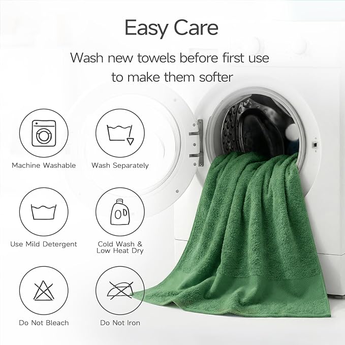 REDKISS Towels 2 Pack Luxury Extra Large Bath Towels Set 30 x 58 Inches – 100% - Image 7