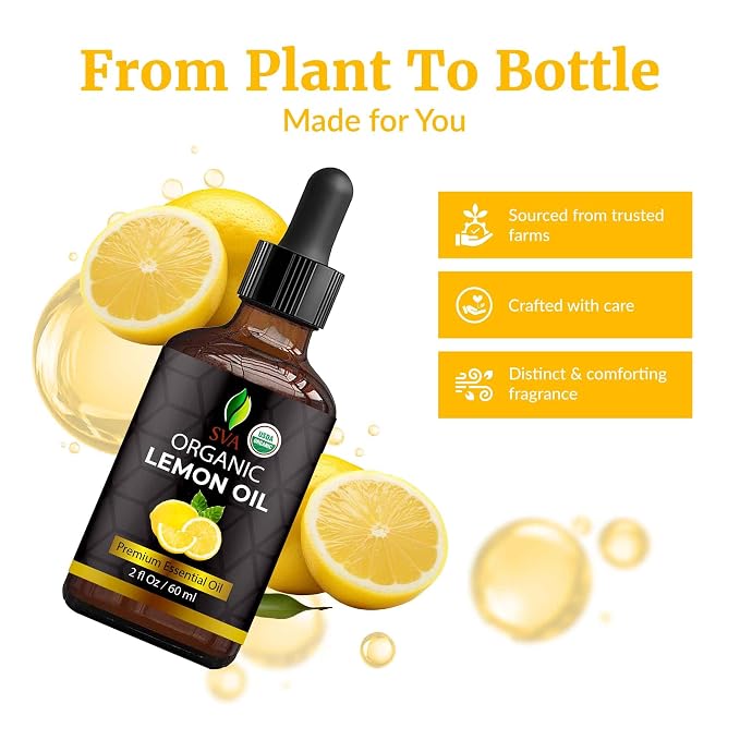 SVA Lemon Essential Oil Organic – 2 Fl Oz – 100% Natural Organic Lemon Oil - Image 4