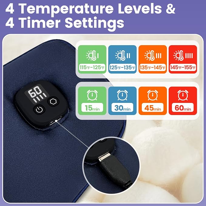 Silk Heated Eye Mask Cordless, 1500mAh Warm Eye Compresses - Image 5