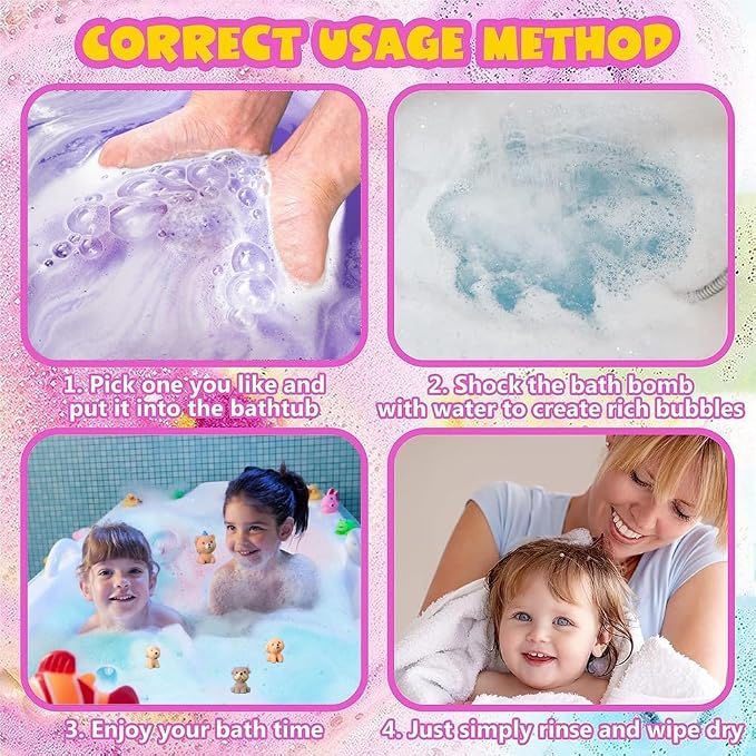Bath Bombs for Kids with Surprise Inside for Girls Boys Toddlers, 20 Pack - Image 5