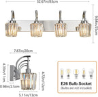 Modern Bathroom Vanity Light, 4-Light Chrome Wall Sconce - Image 4