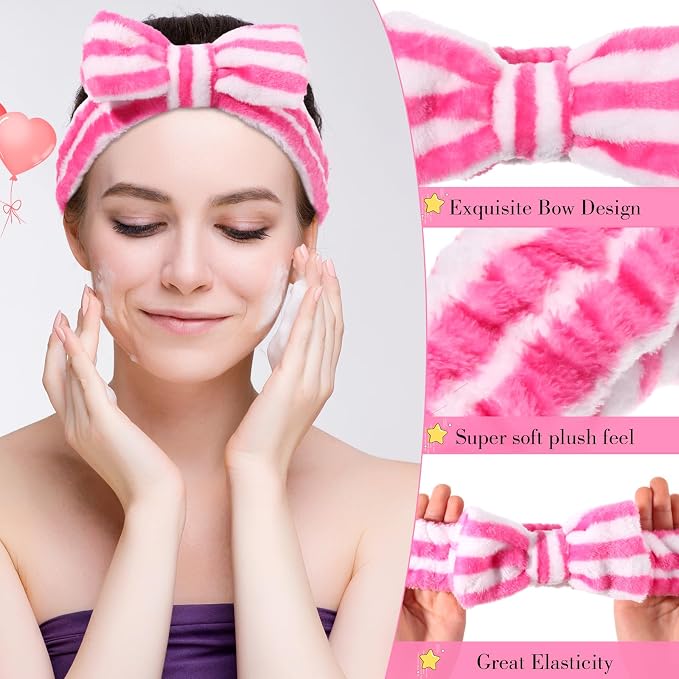 WILLBOND 24 Pieces Spa Headband Bulk Skincare Headbands Face Wash Makeup - Image 4