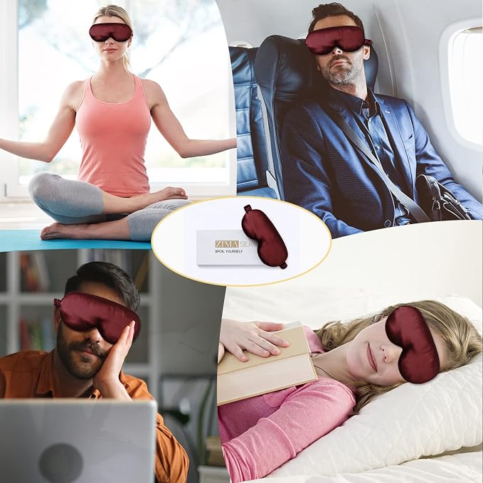 ZIMASILK Adjustable 22 Momme 100% Pure Mulberry Silk Sleep Mask, 3D Contoured - Image 7