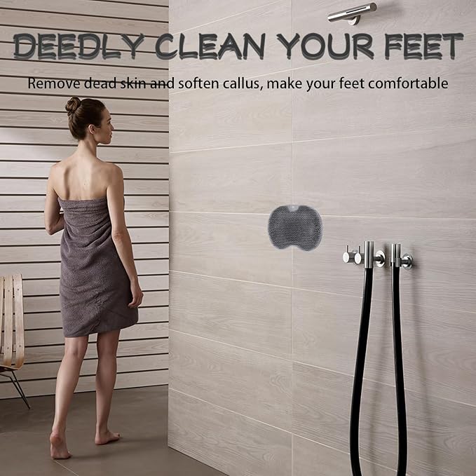 Shower Foot Scrubber, Wall Mounted Bath Massage Pad, Back Scrubber Back - Image 5