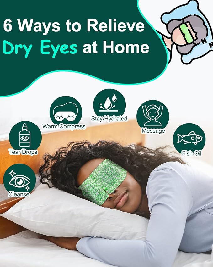 16 Packs Steam Eye Masks for Dry Eyes, Self Heating Warm Compress for Eyes - Image 4