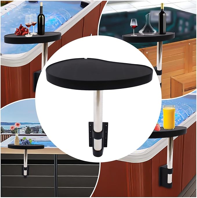 Swim Pool Bathtub Side Table Tray Accessories Leisure Spa Caddy, 360° Rotation - Image 9