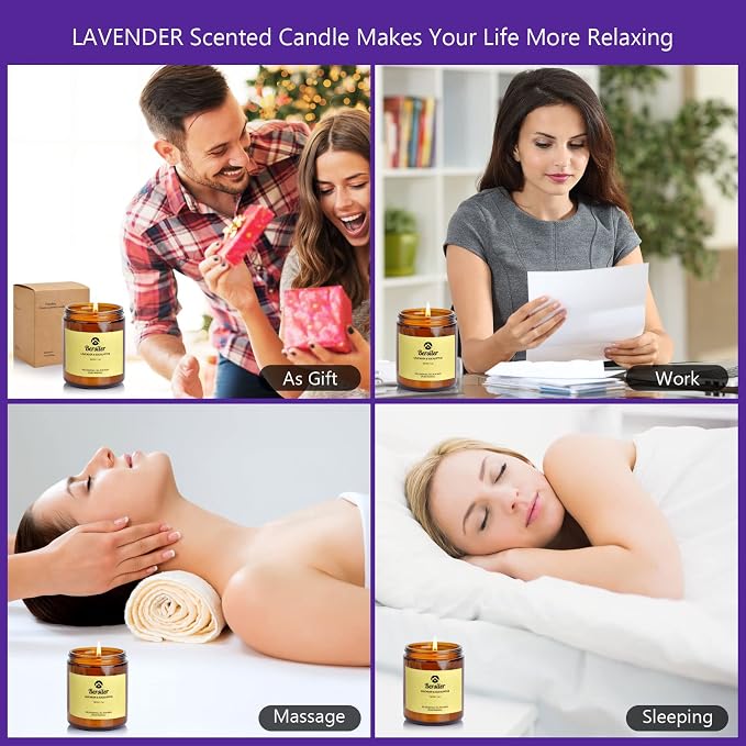 Aromatherapy Candles, Scented Candles, 7OZ Lavender Eucalyptus Candles Stress - Image 5