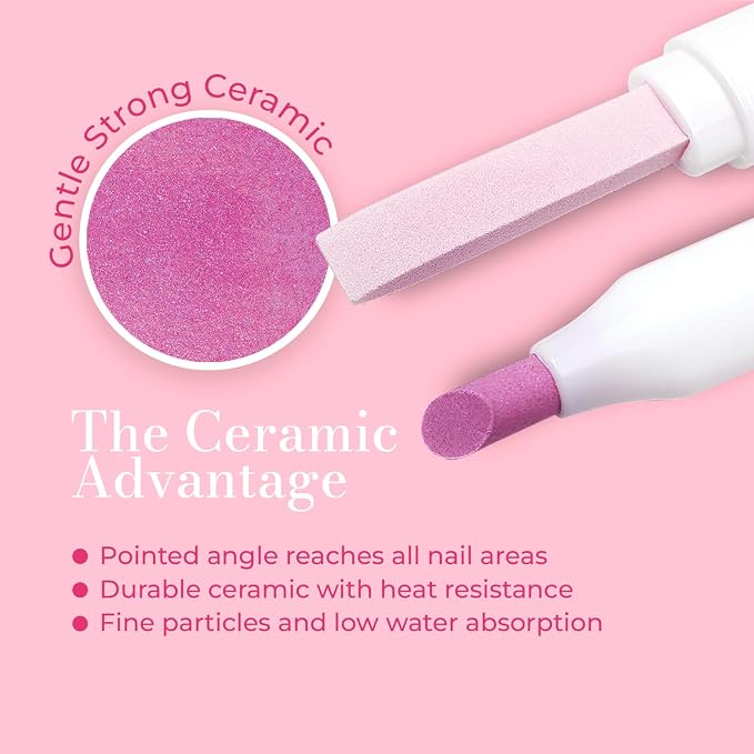 2PCS Victory Ceramic Stone Two-Way Nail Pusher & File Cuticle Trimmer Manicure - Image 4