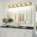 SineRise LED Modern Bathroom Vanity Light Fixtures, Brass Modern Acrylic - Image 7