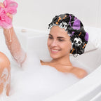 2 PCS Shower Cap Waterproof Double Layer Elastic Adjustable Reusable Hair Bath - Image 7