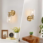 Zarbitta Set of 2 Wall Sconces for Bathroom, Brushed Gold Modern Vanity Lights - Image 7