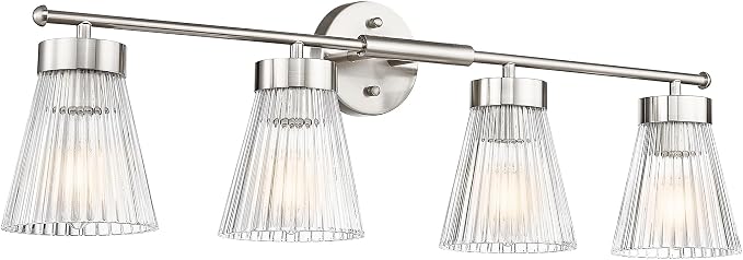 4-Light Bathroom Vanity Light Fixtures, HWH Brushed Nickel Bathroom Vanity by HWHINVESTMENT
