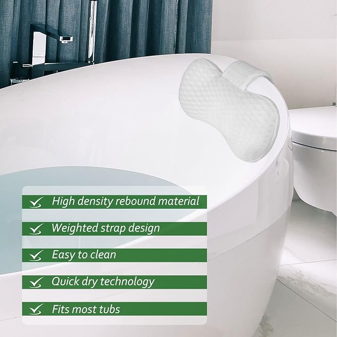 Hot Tub Pillow for Outdoor（2-Pack）, Universal Spa Headrest Pillow for Bathtub - Image 6