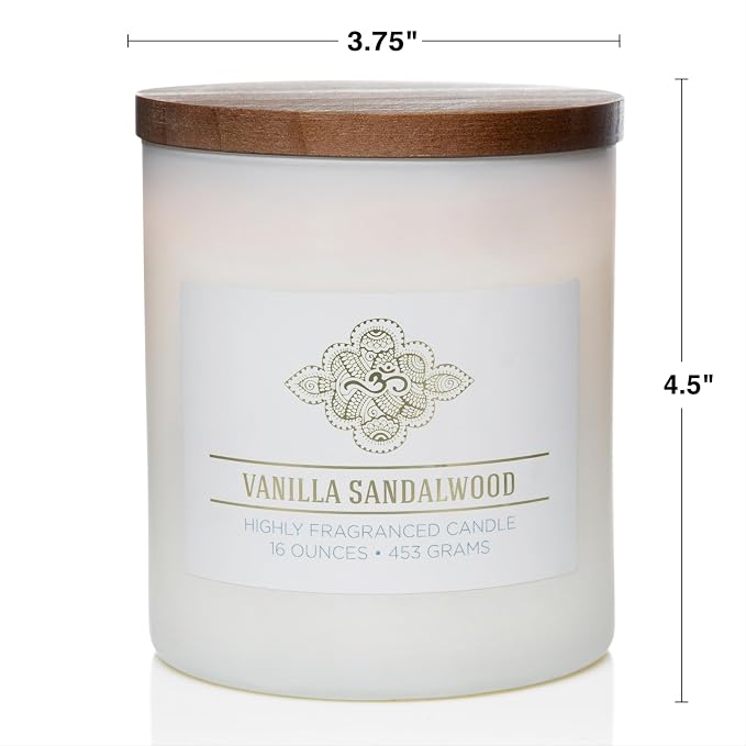 Carolina Vanilla Sandalwood Scented Candle, 16 oz Wellness Relaxing - Image 5