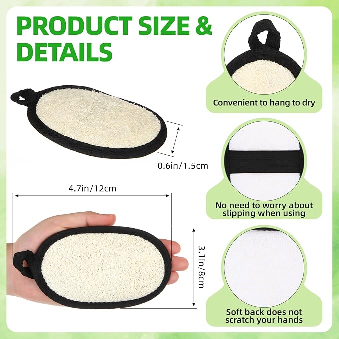 Boao 24 Pcs Loofah Pack Loofah Pads Bulk - Image 2