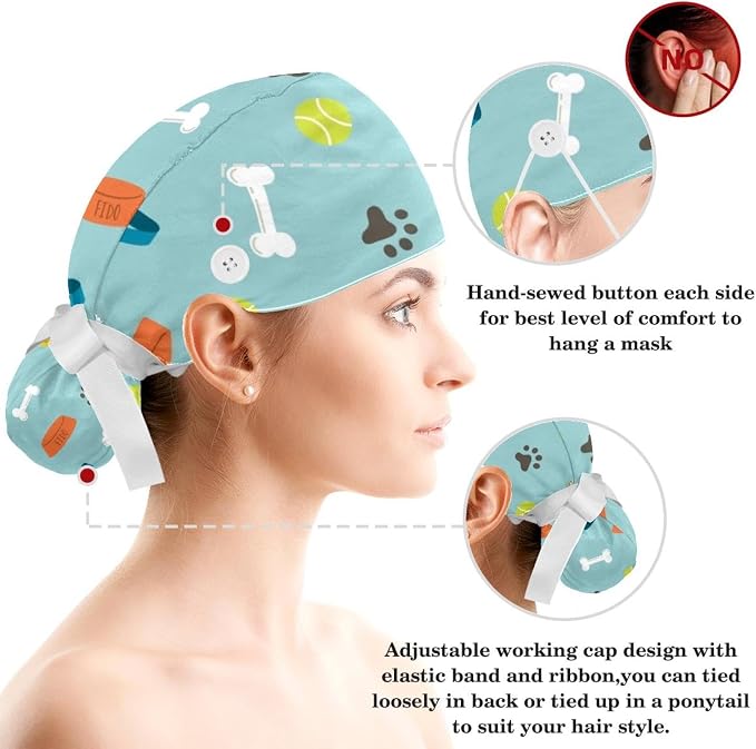 Ethnic Aztec Pattern Adjustable Scrub Cap Hat - Image 3