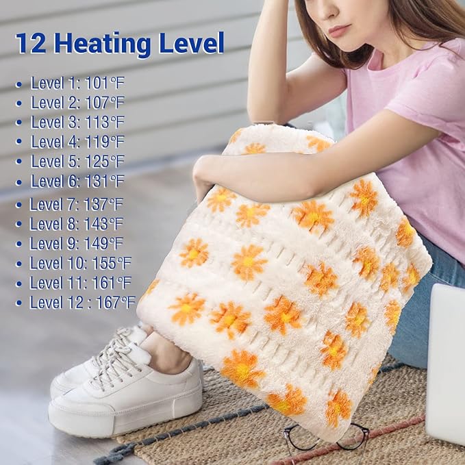 ZXU Heating Pad for Back Pain Relief and Cramps Relief- Ultra Soft Sherpa - Image 3
