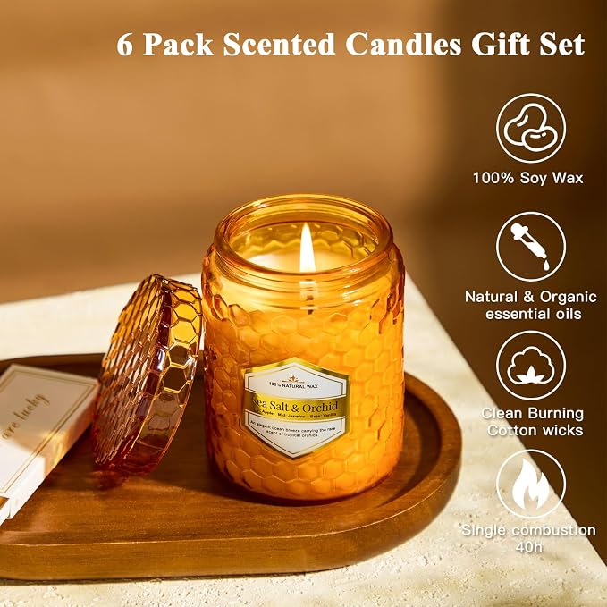 6 Pack Natural Soy Wax Jar Candles - Image 3