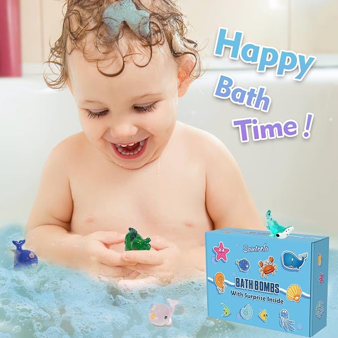 Bath Bombs for Kids with Surprise Toys Inside, 12 Pack Shell Kids Bath Bombs - Image 3