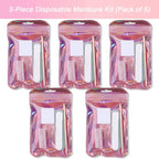5-Piece Disposable Manicure Kit, Bulk Mini Nail Care Set - Image 2