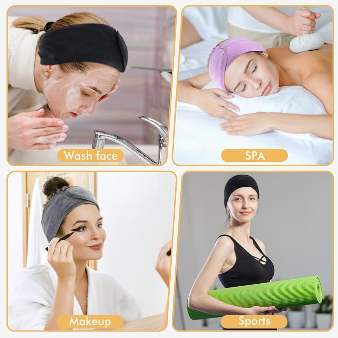 SINLAND Headband for Women Ultra Soft Adjustable Makeup Hair Band - Image 4