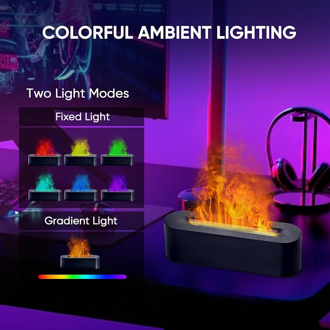YALEDI Essential Oil Diffuser, Fireplace Flame Fire Oil Diffuser, 150ml - Image 3