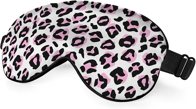 Leopard Eye Mask Sleeping Mask Pink Black Leopard Print Animal Sleep Masks by Unknown