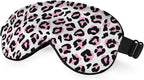 Leopard Eye Mask Sleeping Mask Pink Black Leopard Print Animal Sleep Masks by Unknown