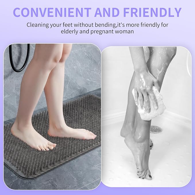 Yolife Shower Foot Scrubber Mat, Anti-Slip Bath Mat - Image 4