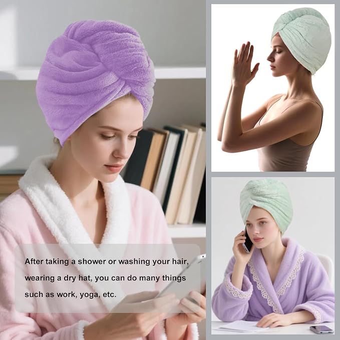 Microfiber Hair Drying Towel Wrap - Image 7