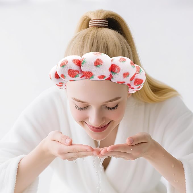 Zkptops Spa Headband for Washing Face Wristband Set Sponge Makeup Skincare - Image 9