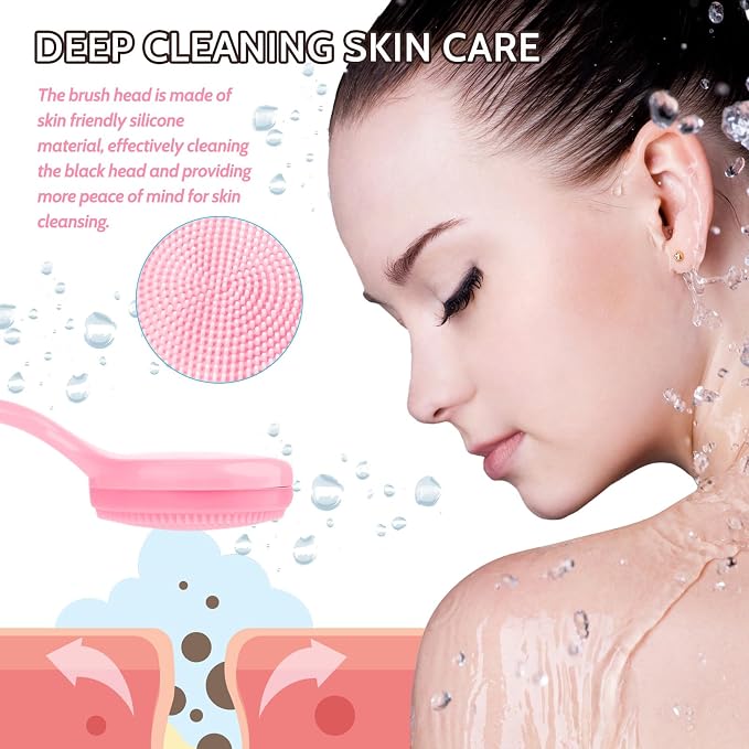 2Pack Silicone Face Brush Manual Face Scrub Brush Soft Facial Brushes - Image 4