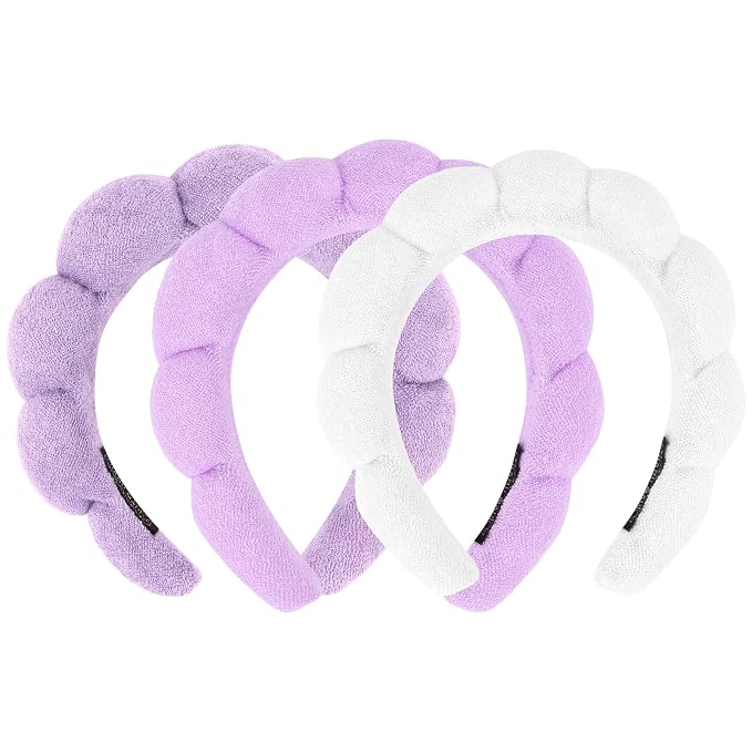 3 Pack Spa Headbands for Washing Face, Skincare Headbands Makeup Headband by ACO-UINT
