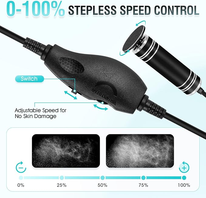 Electric Foot File Callus Remover: Adjustable Speed Feet File Grinder - Image 3