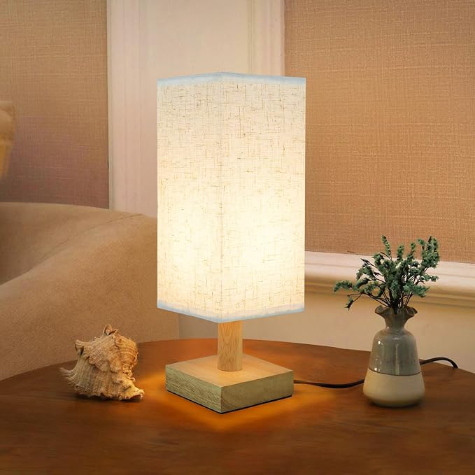 Small Bedside Table Lamp for Bedroom, Minimalist Nightstand Lamp by SEENSINY