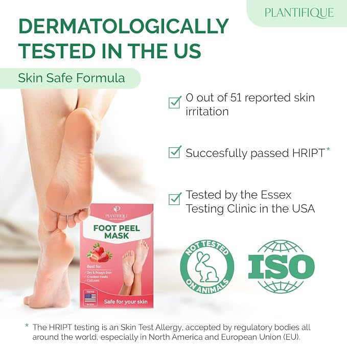 PLANTIFIQUE Foot Peeling Mask 2 Pack | Dermatologically Tested Repairs Heels & - Image 4