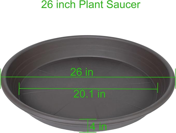 2 Pack of 26 inch Plant Saucer, Large Plant Tray, Heavy Sturdy Plant Drainage - Image 2